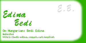 edina bedi business card